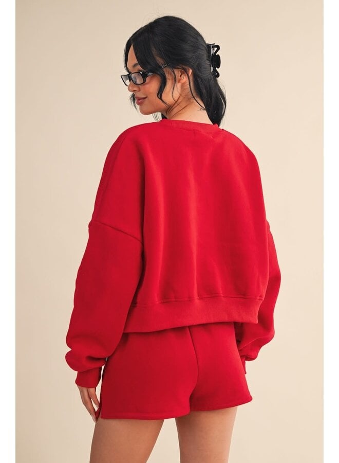 VERY CHERRY SWEATER CROP TOP
