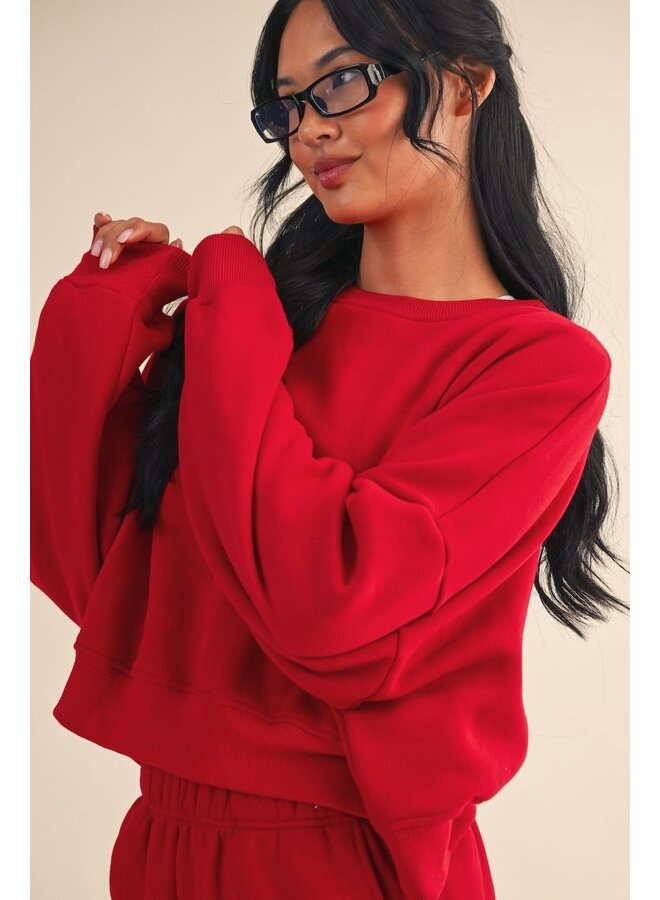 VERY CHERRY SWEATER CROP TOP