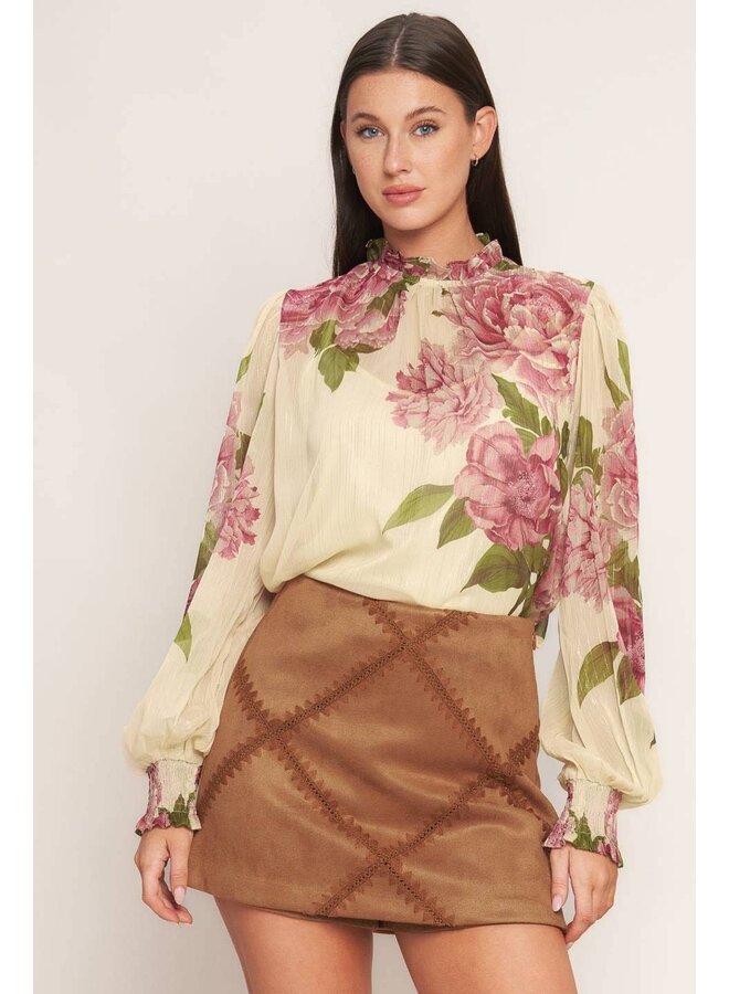 SUEDE STITCHES SKORT