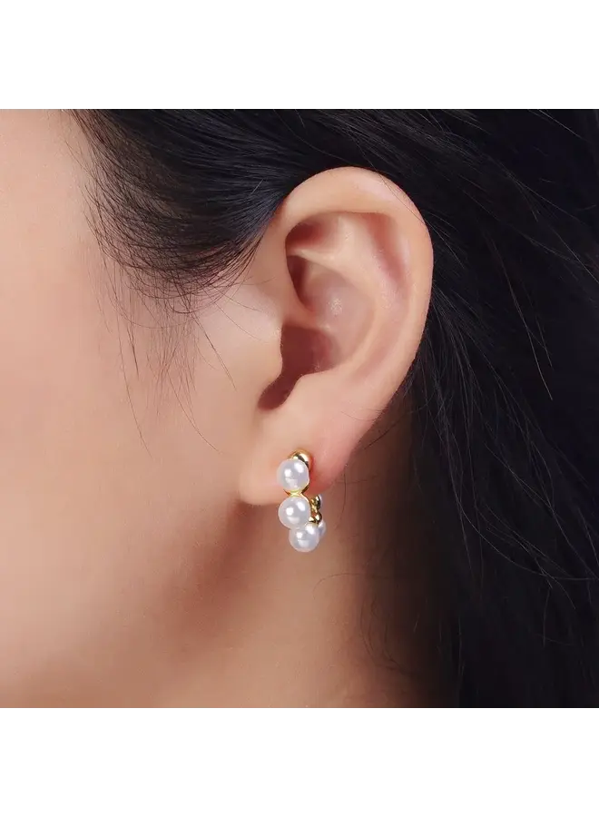 ELOISE 24KGF PEARL LINED EARRINGS