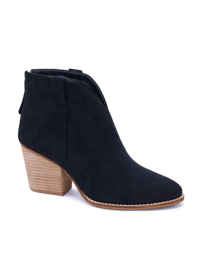 ABBY V CUT BOOTIES w/ BLOCK HEEL