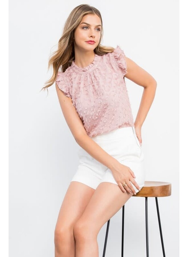 DELILAH RUFFLE SHEER TOP