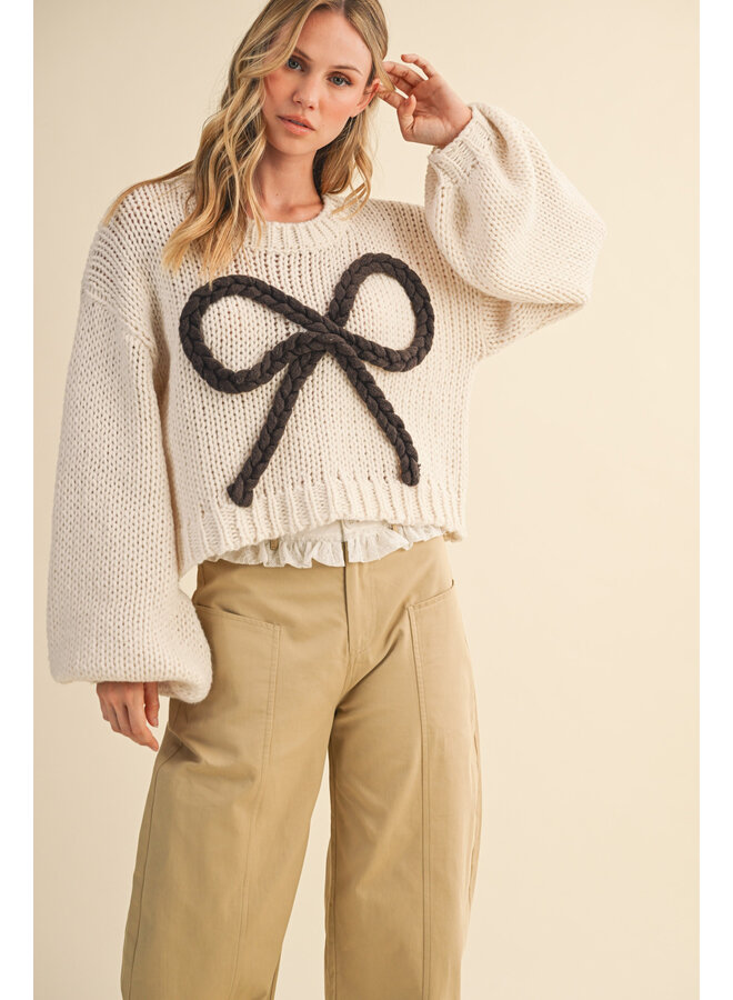 IT'S BOW TIME KNIT SWEATER
