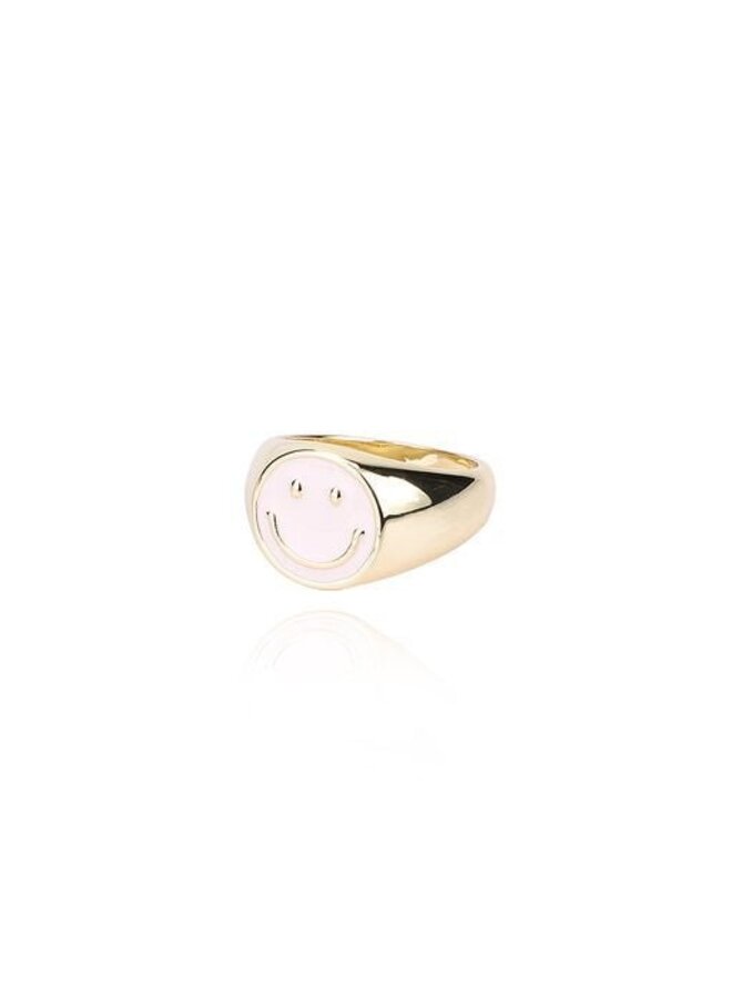 BETHANY SMILEY FACE RING 18KGP
