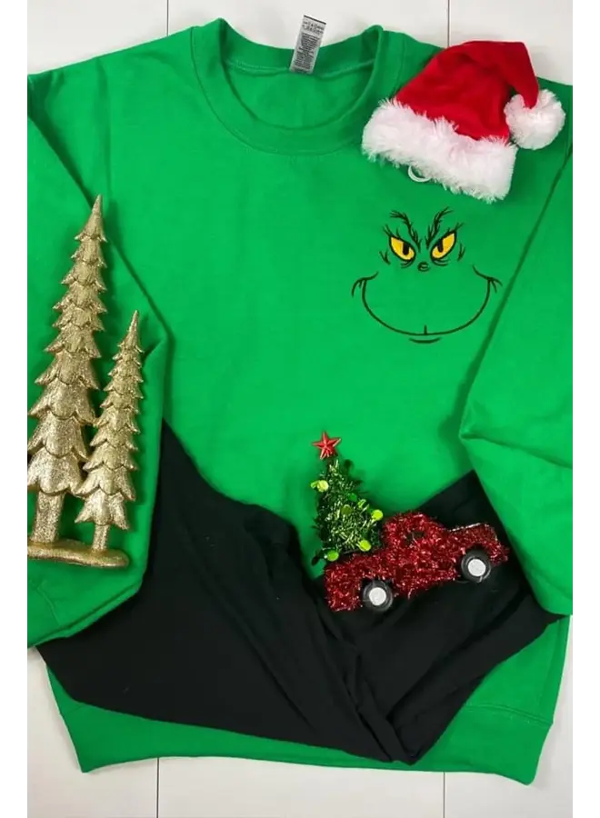 GRINCH EMBROIDERED PULLOVER