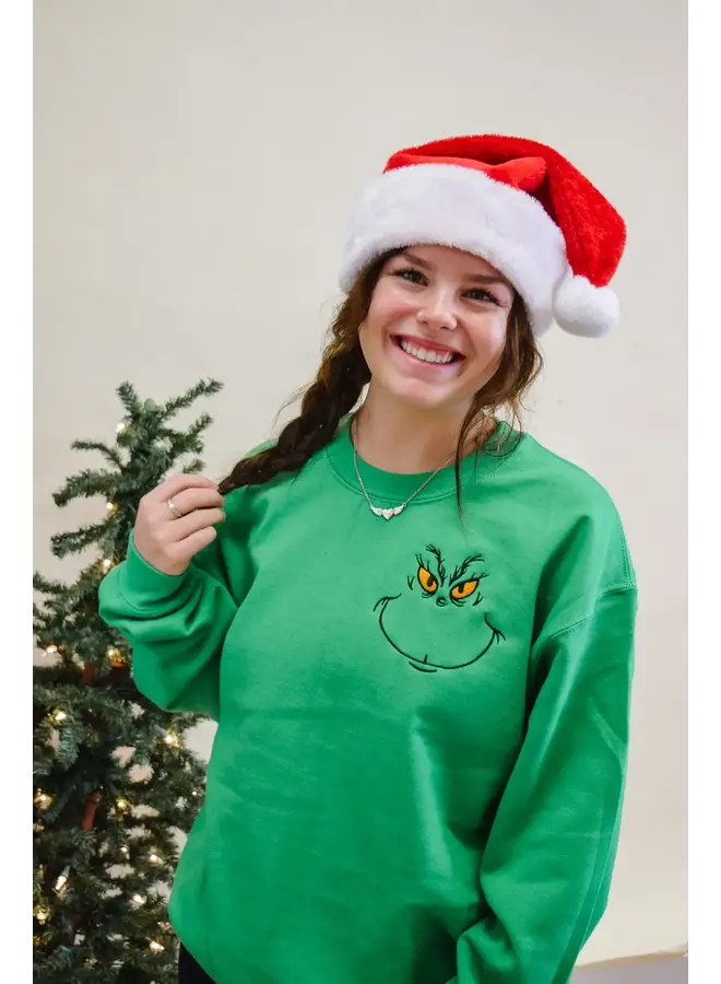 GRINCH EMBROIDERED PULLOVER