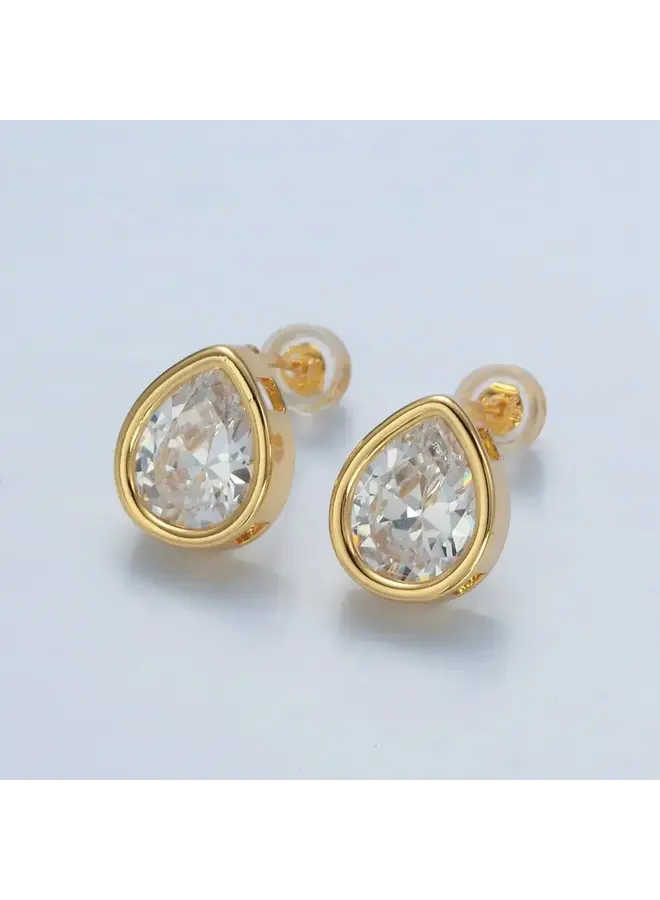 ALINA 24KGF TEARDROP STUD EARRINGS