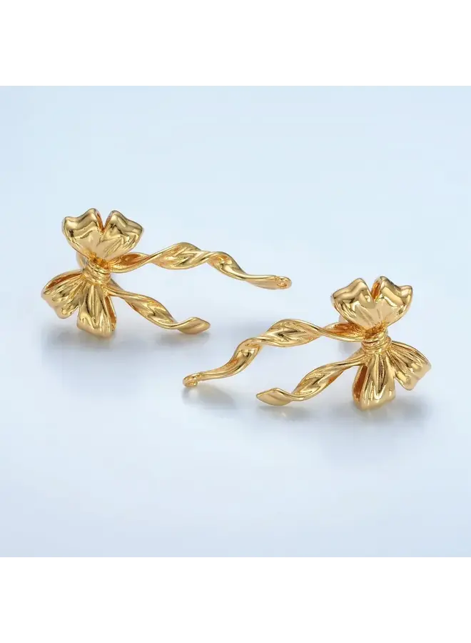ANNELISE 24KGF BOW EARRINGS