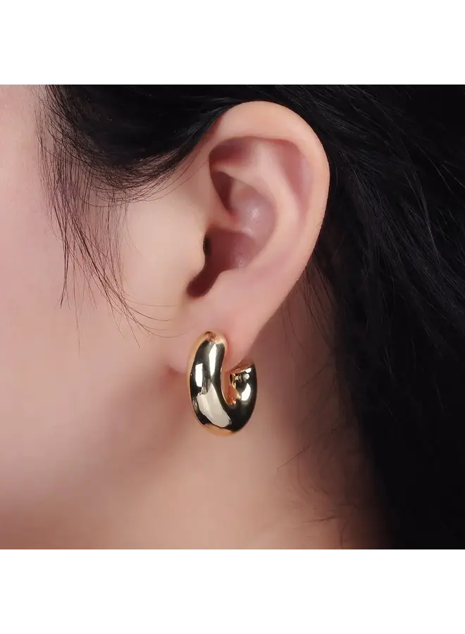 AMBER CHUBBY 25MM HOOP EARRINGS