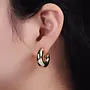 AMBER 24KGF CHUBBY HOOP EARRINGS-25MM