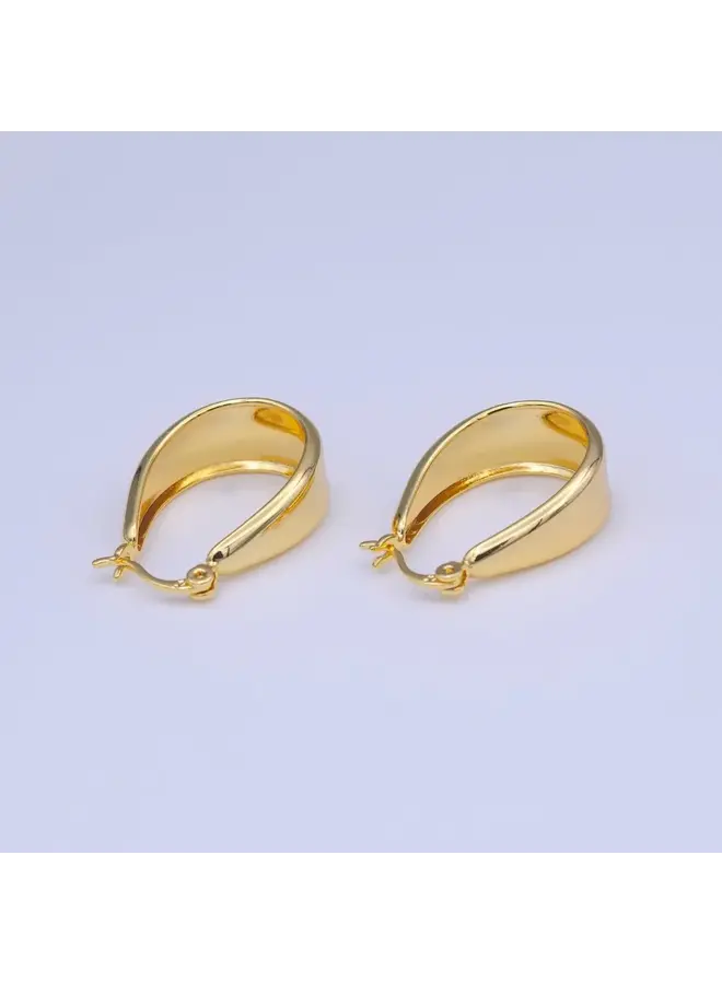 ALEX 24KGF CHUBBY HOOP LATCH EARRINGS