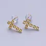 ERIKA 24KGF CROSS STUD EARRINGS