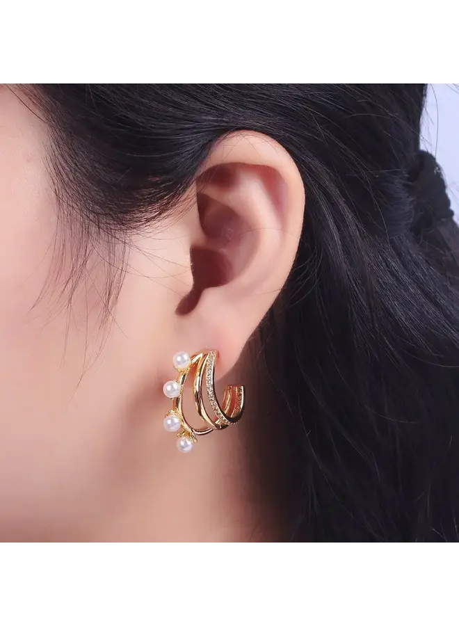 ARTEMIS 16K GOLD FILLED TRIPLE STACK EARRINGS