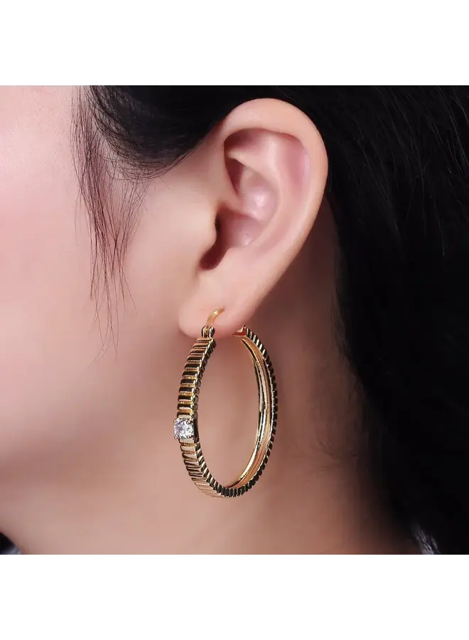 AMBROSIA 24KGF HOOP EARRINGS