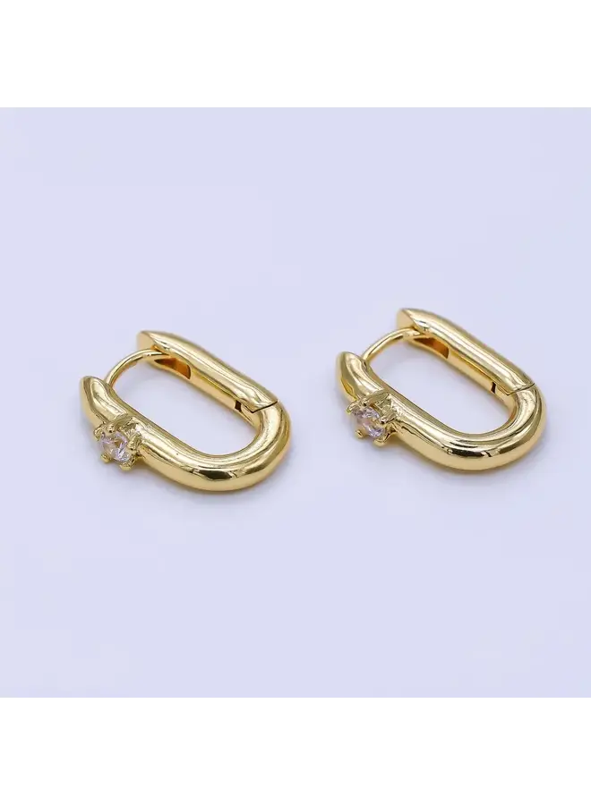 ELODIE 24KGF HUGGIE HOOP EARRINGS