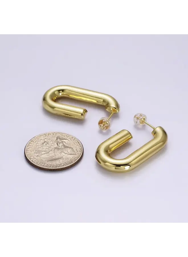 ELLIS J-SHAPED 35MM HOOP EARRINGS