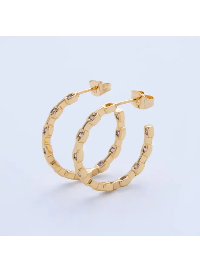 EMBERLY 24KGF HOOP EARRINGS