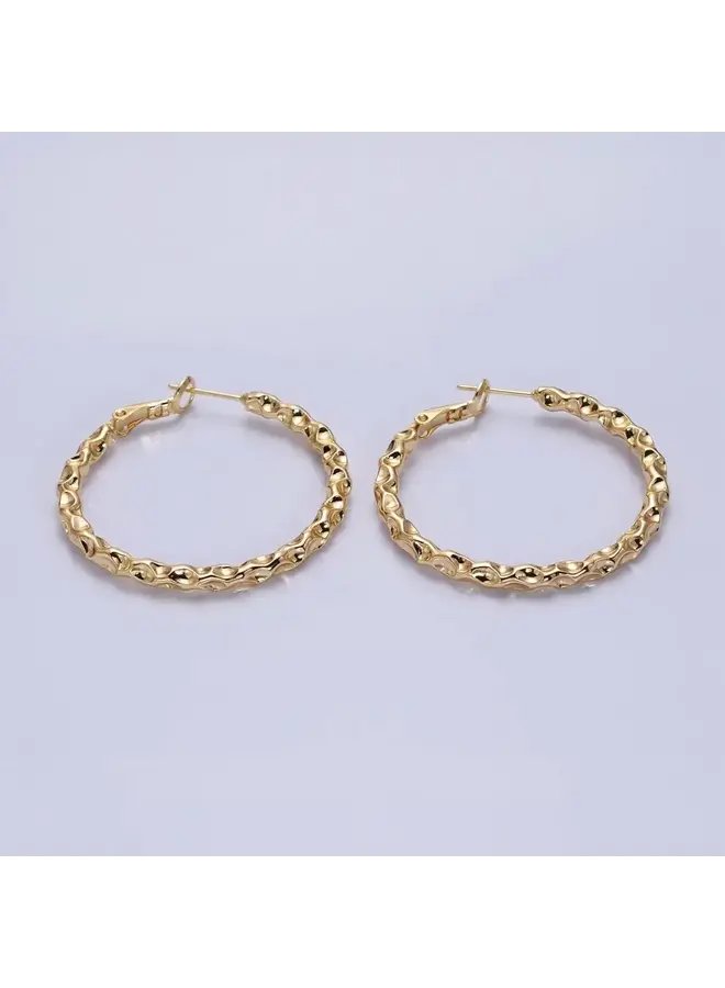ELARAE 24KGF HOOP EARRINGS-40MM