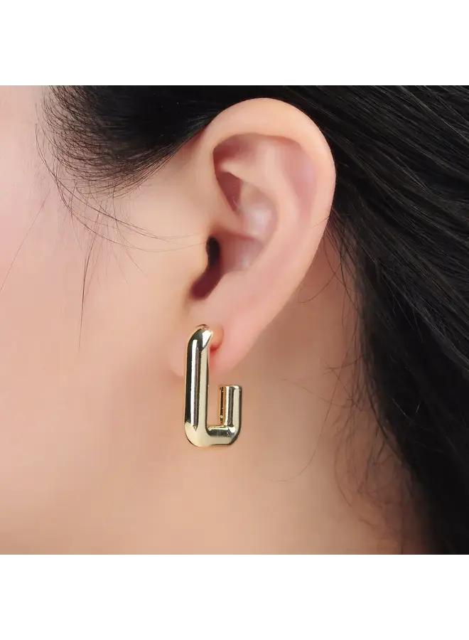 ARLETTE J-SHAPED 27MM HOOP EARRINGS