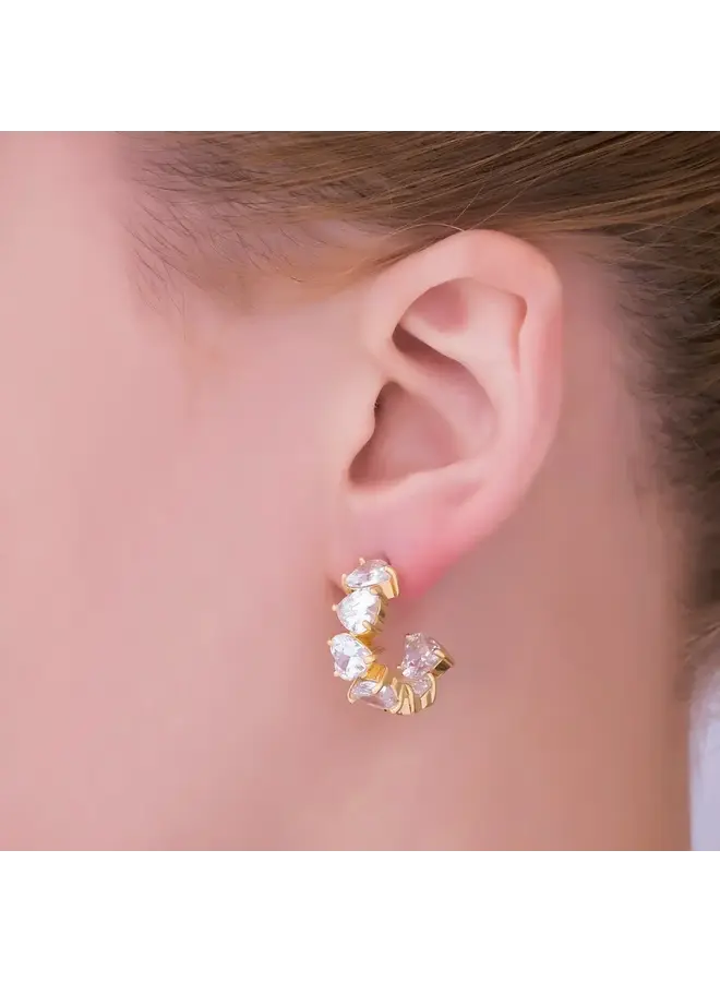 AMOR HEART HOOP EARRINGS