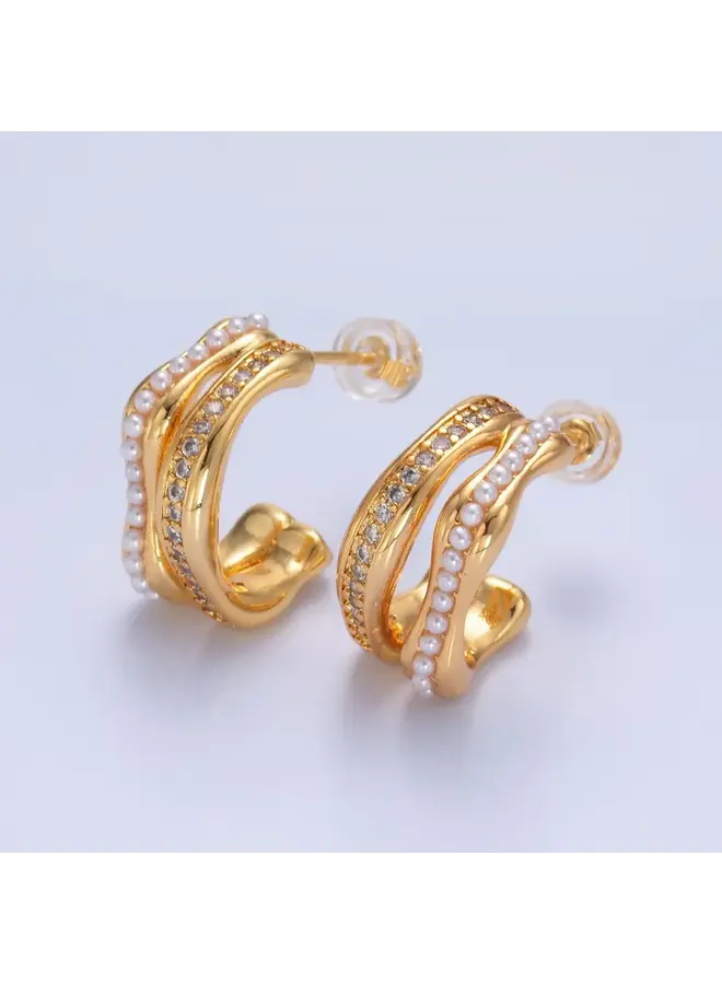 ELINA DOUBLE BAND HOOP EARRINGS