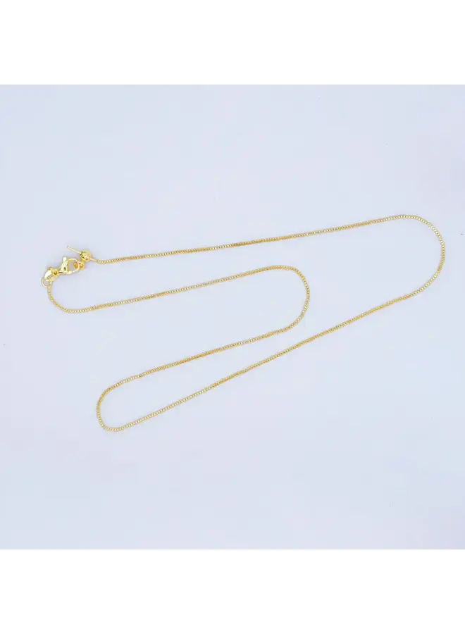 NIKKI 24KGF ADJUSTABLE CHARM NECKLACE - .9MM - UP TO 20.5"