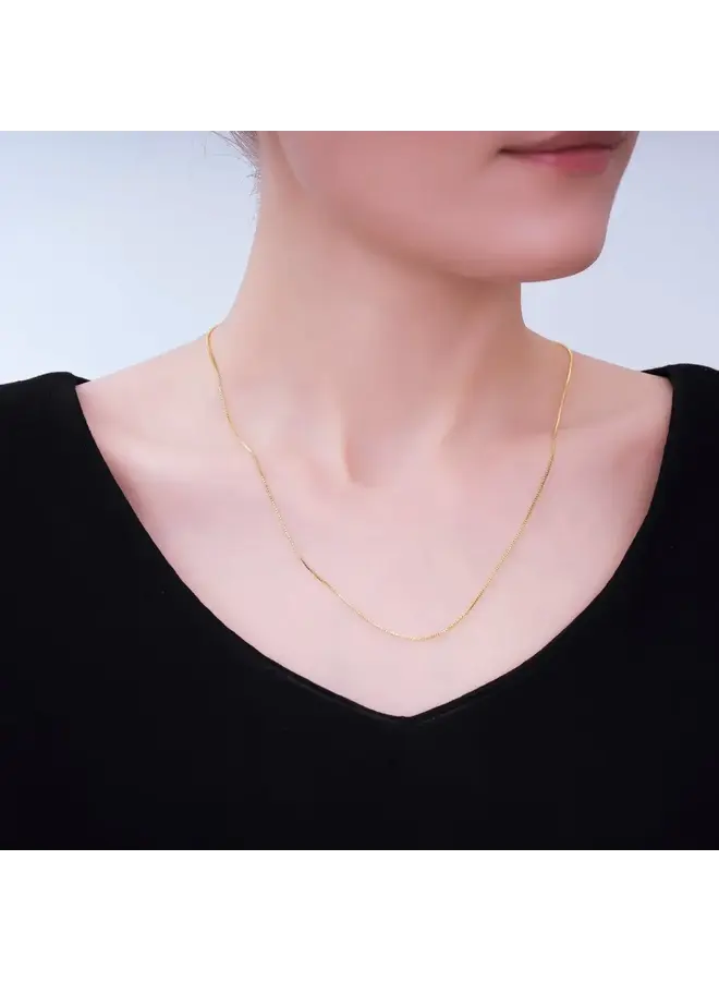 NIKKI 24KGF ADJUSTABLE CHARM NECKLACE - .9MM - UP TO 20.5"