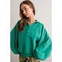 IN A SNAP BUTTON COLLARED SWEATER - GREEN