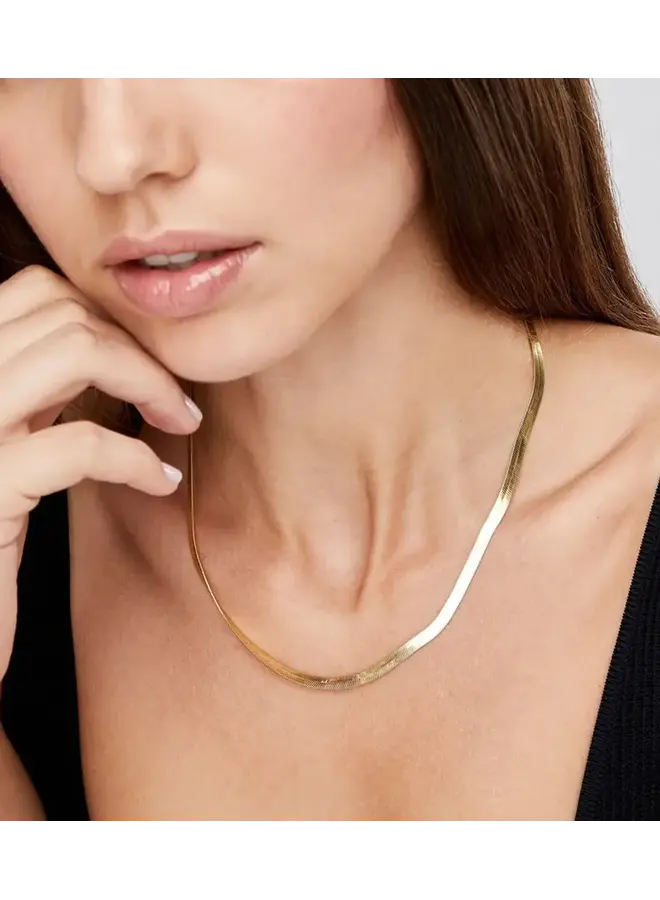 CANDI 24KGF HERRINGBONE LAYERING CHAIN