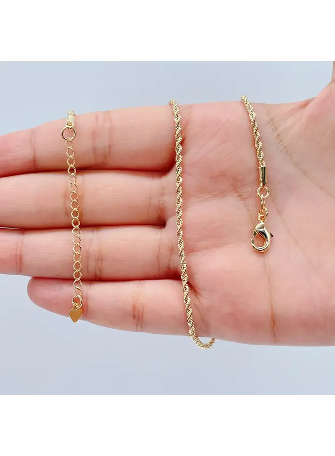 CHARLOTTE 24KGF LAYERING ROPE CHAIN-16"