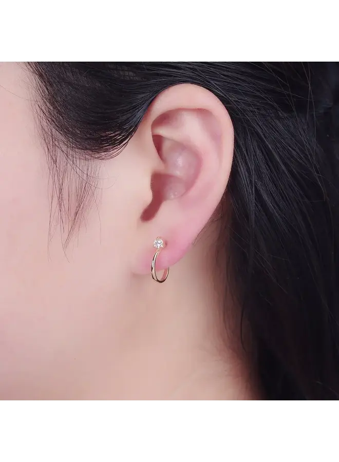 AALIYAH 24KGF STUD HOOP EARRINGS