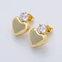 ENID 24KGF HEART STUD EARRINGS