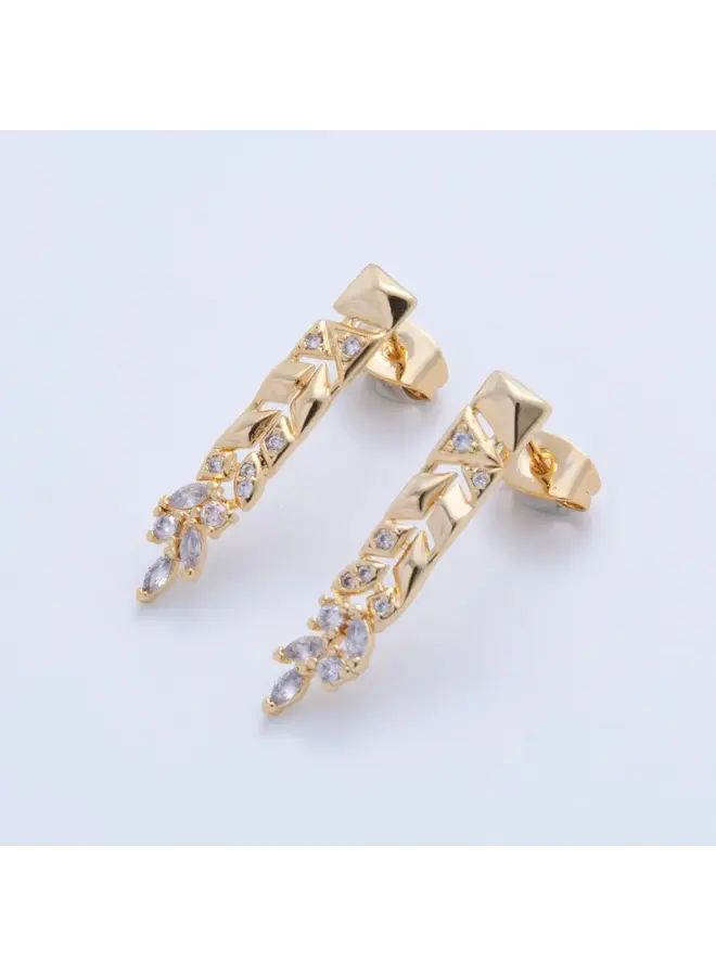 AMBERLY 24KGF DANGLE EARRINGS