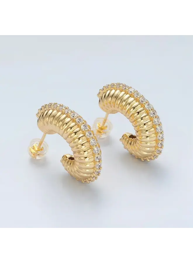 ADION STUDDED HOOP-24KGF