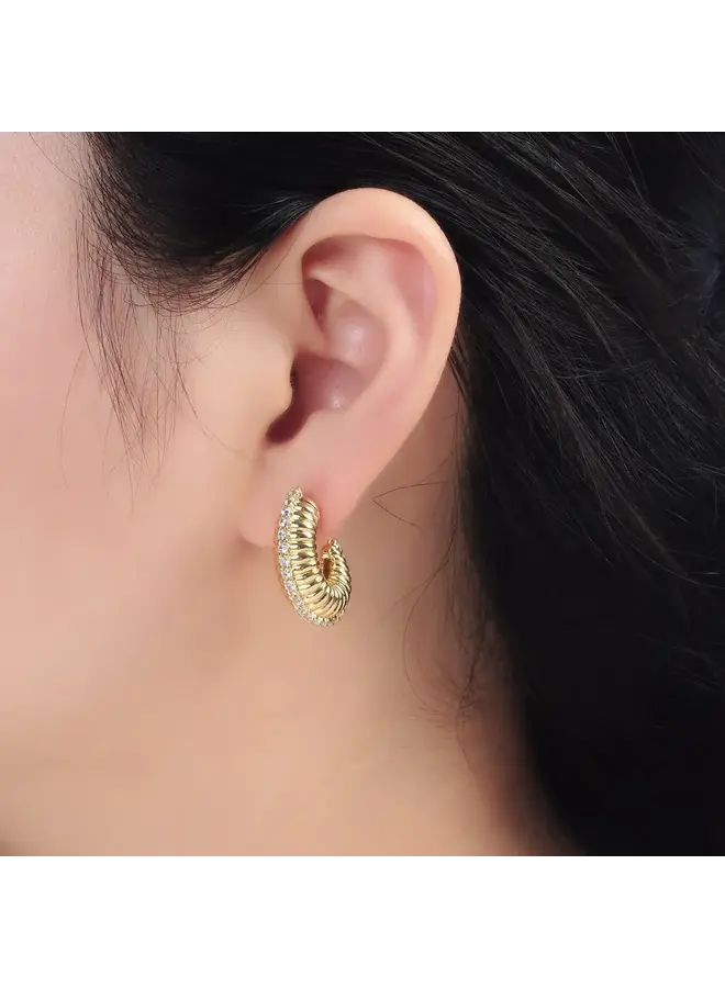 ADION STUDDED HOOP-24KGF