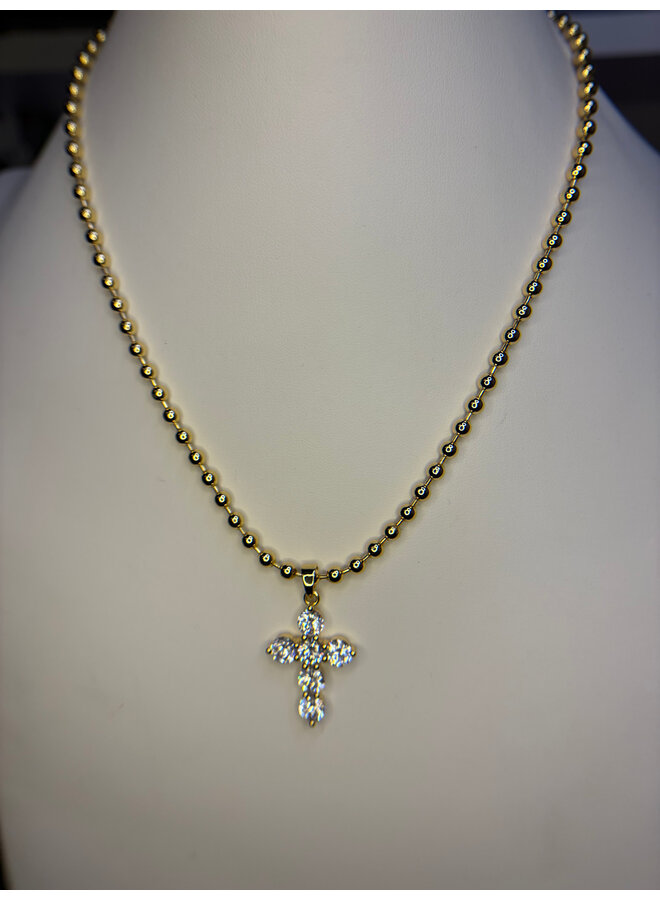 NAYELI 24KGF CROSS NECKLACE