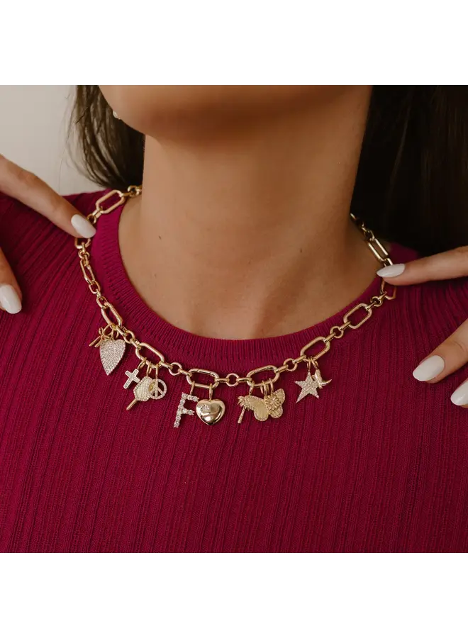 NESSY 14KGP CHARM NECKLACE