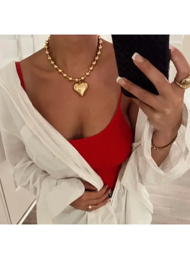 NEELA 18KGP BUBBLE HEART NECKLACE