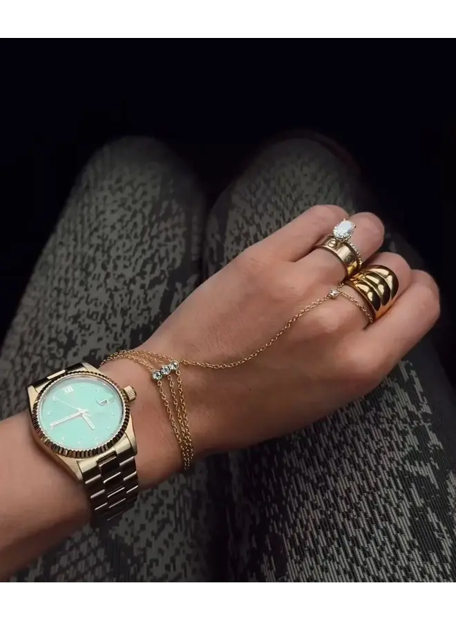 BENTLEY 18KGP HAND CHAIN BRACELET