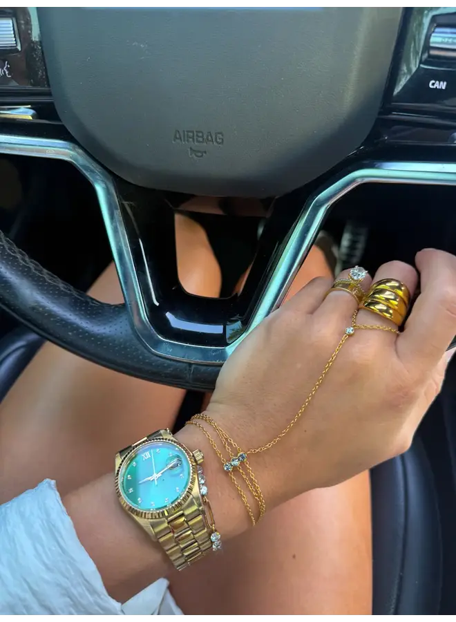 BENTLEY 18KGP HAND CHAIN BRACELET