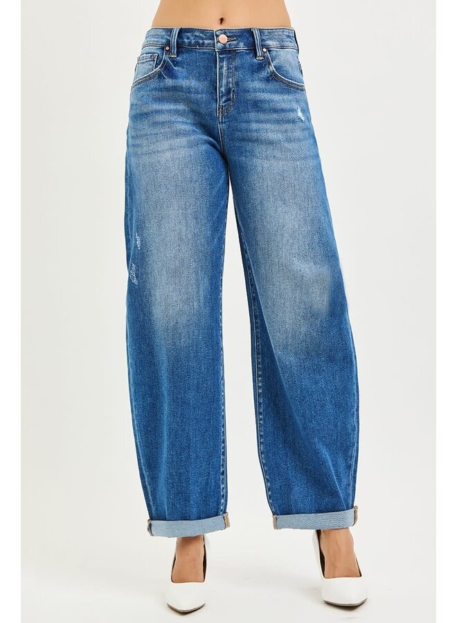 TRAVIS MID RISE BARREL JEANS