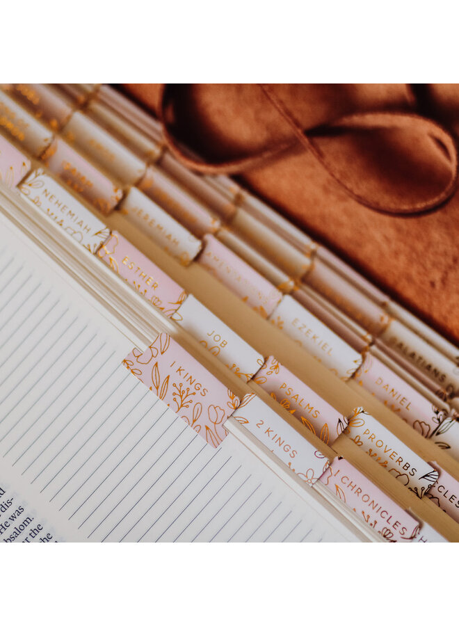 DUSTY PINK GOLD FOIL BIBLE TABS