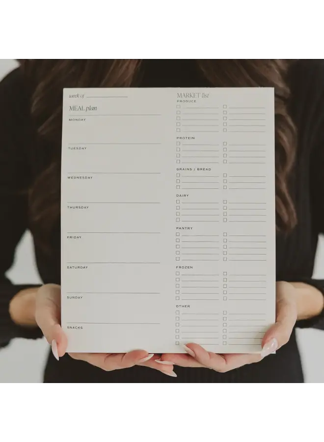 WEEKLY MEAL PLAN NOTEPAD - STATIONERY & MARKET LIST