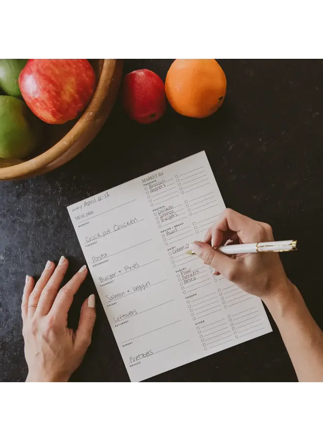 WEEKLY MEAL PLAN NOTEPAD - STATIONERY & MARKET LIST