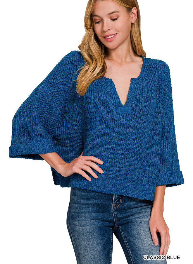 SOFT KNIT ENERGY CROPPED TOP-CLASSIC BLUE