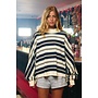 STRIPES & STRIPES MOCK NECK SWEATSHIRT