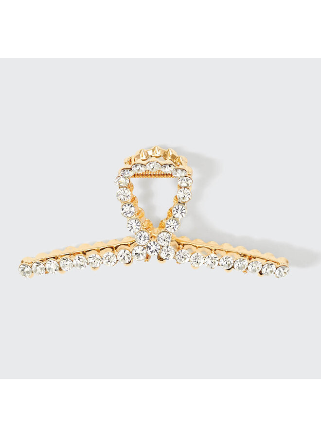 METAL RHINESTONE LOOP CLAW CLIP-GOLD