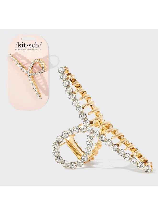 METAL RHINESTONE LOOP CLAW CLIP-GOLD