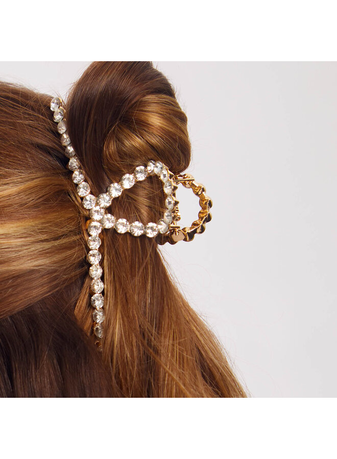 METAL RHINESTONE LOOP CLAW CLIP-GOLD