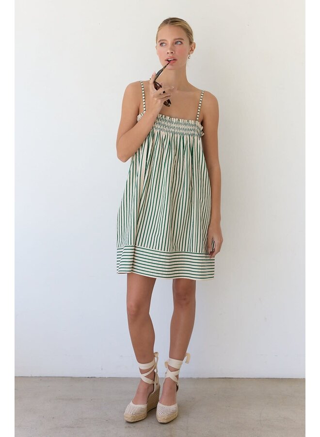 SEASIDE STRIPED BABYDOLL DRESS